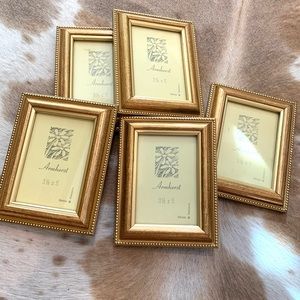 5 Gold Frames 3 1/2 x 5